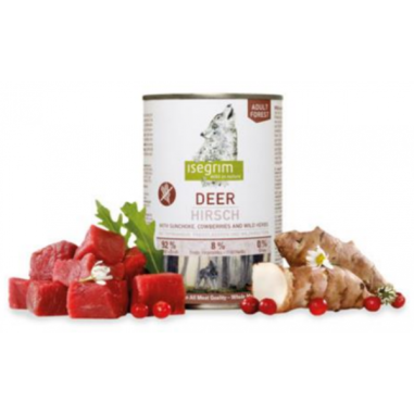 ISEGRIM dog Adult Deer with Sunchoke, Cowberries & Wild Herbs bal. 6 x 400 g konzerva