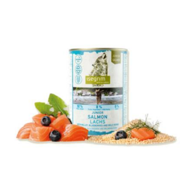 ISEGRIM dog Junior Salmon with Millet, Blueberries & Wild Herbs bal. 6 x 800 g konzerva